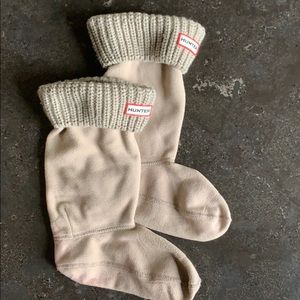 Hunter Kids knit-cuff fleece boot socks XL 4-6